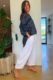 Ole Bubble Cotton Bandana Laurie Blouse Navy